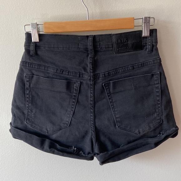 ONE Teaspoon Harlets High Rise Long Rise Fitted Twisted Cuff Hem Black Size 27 - Picture 2 of 12